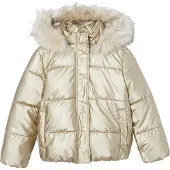 Vertbaudet Donsjack met capuchon voor meisjes met fleece voering goud