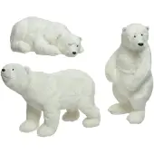 Décoris Ijsbeer plastic l13b15h26 cm wit a3 kerst
