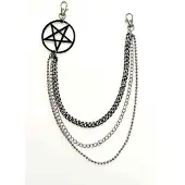 Banned - Drako Sleutel-/broekketting - Zwart/Zilverkleurig