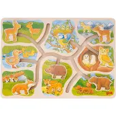 Goki Schuifpuzzel - Wie Hoort Bij Wie - 30X21X2,4Cm - Educatief - 2 Jaar