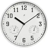 Nobrand Wandklok met thermo- en hygrometer (Wit)