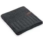 Knit Factory Vinz Gebreid Plaid - Woondeken - plaid - Wollen deken - Kleed - Antraciet - 160x130 cm