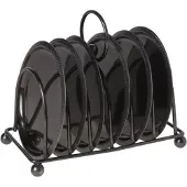 Cosy & Trendy S7 HOUDER MET 6 ONDERZETTERS ZWART 10CM