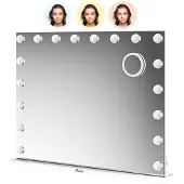 Mirlux Hollywood spiegel bluetooth speakers 80x60cm wit pre-order
