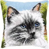 Vervaco - Kruissteekkussen kit - Siamese kat - PN-0146067 - Borduren - Borduurpakket - Borduurpakket volwassenen - Borduurpakket kind