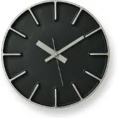 Lemnos -Edge-Wandklok-Small-Zwart-Massief-Aluminium