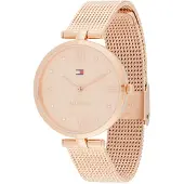 Tommy Hilfiger Analoog horloge 'ELLA' blauw / rose-goud / wit