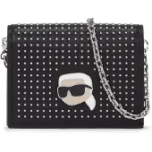 Karl Lagerfeld Portemonnee 'Ikonik 2.0' beige / zwart / zilver / wit