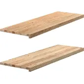 vidaXL Vensterbanken 2 st onbehandeld 120x40x2 cm massief eikenhout