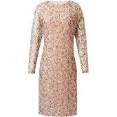 Comma casual identity Jurk groen / rosa / zwart / wit
