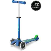 Micro mobility Mini Micro Deluxe LED, voor kinderen, driewielige scooter, geschikt voor jongens en meisjes, voor gebruik op asfalt, maximaal draaggewicht 50 kg, met 3 wielen