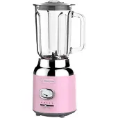 WESTINGHOUSE Retro Blender – 1,5L – Smoothie Maker & IJscrusher – 4 Snelheden – Glazen Kan – 600W – Roze