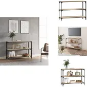 vidaXL Boekenkast 100x33x70,5 cm bewerkt hout en staal sonoma eiken