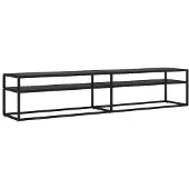 vidaXL Tv-meubel 200x40x40,5 cm gehard glas zwart