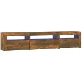 vidaXL Tv-meubel met LED-verlichting 195x35x40 cm gerookt eikenkleurig