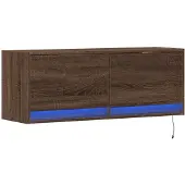 vidaXL Tv-wandmeubel met LED-verlichting 100x31x35 cm bruin eikenkleur