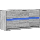 vidaXL Tv-meubel met LED 100x34x50 cm bewerkt hout grijs sonoma eiken