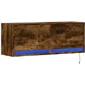 vidaXL Tv-wandmeubel met LED-verlichting 100x31x35 cm gerookt eiken