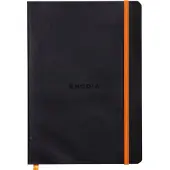 Rhodia Notitieboek A5 Gelinieerd Gelijmd Zijgebonden Soepele kaft Zwart Niet geperforeerd 160 Pagina's 80 Vellen