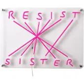 Seletti LED decoratie-wandlamp Resist-Sister, fuchsia dimbaar, paars / roze / rose, Woon-/ Eetkamer, Kunststof, Design