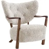 &tradition Wulff Lounge Chair ATD2 fauteuil Geolied walnoot-Moonlight