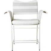 Gubi Tropique Dining Eetstoel Classic White Semi Matt | Leslie Stripe 020 | Without Fringes