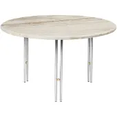 Gubi IOI salontafel Rippled beige-chroom frame ø70 cm