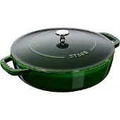 Staub Chistera braadpan gietijzer Ø28 cm Basilicumgroen