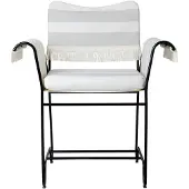 Gubi Tropique Eetkamerstoel Met Franjes / Leslie Stripe 20 - Tuinstoelen Roestvrijstaal Classic Black - 10117795