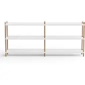 Nine Bolt Wandrek White | Natural Oak | 200 x 3 Shelves