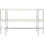 Gubi Ts Console Bijzettafel 120x30x72 Cm Gepolijst Staal / Neutraal Wit - Bijzettafels & buffetten Travertijn White - 10121702