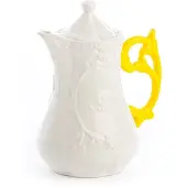 Seletti I-Wares theepot, wit/geel, 1,2 liter, porselein, wit / opaal, Keramiek, Design