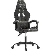 vidaXL Gamestoel draaibaar kunstleer zwart en camouflage
