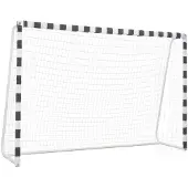 vidaXL Voetbaldoel 300x200x90 cm metaal zwart en wit