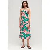 Superdry Midi-jurk met Uitsnijding Roze Grootte: 36