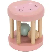 Trixie Houten Rollende Rammelaar - Mrs. Cat - Eerste speelgoed baby - Kraamcadeau - Voor Jongens & Meisjes