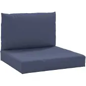 vidaXL Palletkussens 2 st stof marineblauw