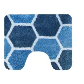 Dutch House Rennes Toiletmat 60x50cm blauw blauw Microfiber Badkamermat