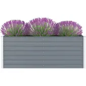 vidaXL Plantenbak verhoogd 160x80x45 cm gegalvaniseerd staal grijs