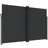 vidaXL Windscherm uittrekbaar 220x600 cm zwart