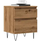 vidaXL Nachtkastjes 2 st 40x35x50cm bewerkt hout artisanaal eikenkleur