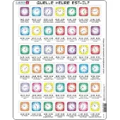 Larsen Apprendre l’Heure – Puzzle – Horloge – Lecture de l’Heure – Puzzle éducatif pour enfants – 42 pièces – Fabriqué en Norvège – Pièces extra épaisses de 2,5 mm – Plateau avec bord fixe