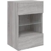 vidaXL Tv-wandmeubel met LED-verlichting 40x30x60,5 cm grijs sonoma
