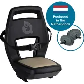 Qibbel Junior 6+ Fietsstoeltje Achter Bagagedrager bevestiging - Quick Connect - Fietszitje - Khaki - inclusief voetbeschermingsplaten en voetsteunen