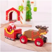 Bigjigs Kerstman Slee met Rendieren (4)