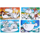 Koopman Placemat dieren placemats set van 12 multicolor dierenprint kunststof.