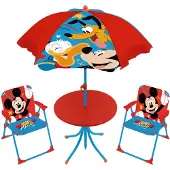 Arditex tuinset voor kinderen Mickey Mouse, Pluto & Donald met parasol.