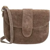 Charm London Suède Schoudertas Anna Donkertaupe