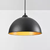 LumenXL 1 fase rail hanglamp Fos - zwart met gouden binnenkant