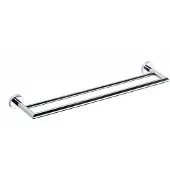 Sapho Dubbele Handdoekhouder X-Round Hangend 65.5x5.5 cm Chroom